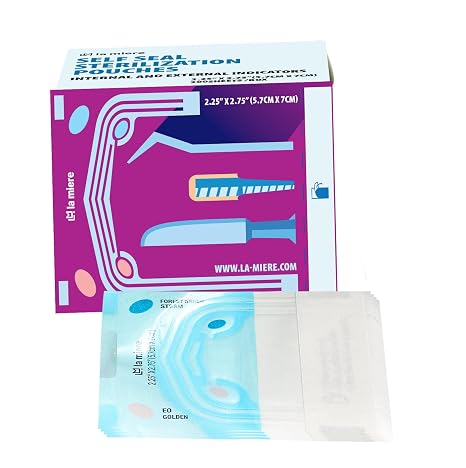 LA MIERE 200P 2.25" X 2.75" Self Sterilization Pouches for Dental Offices, Autoclave Pouch, 2.25" X 2.75"
