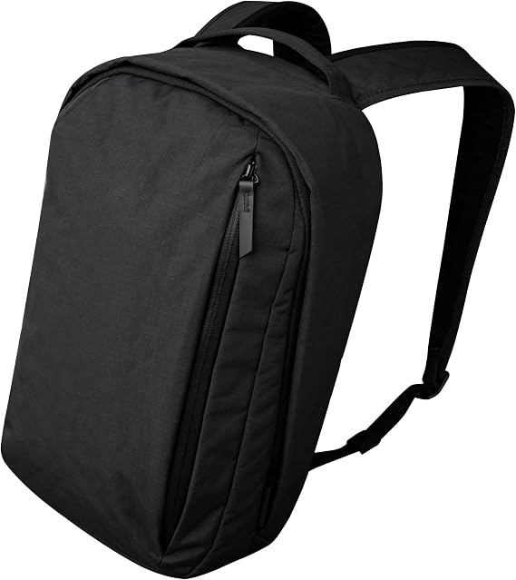 ALPAKA Metro Backpack, 12L Compact Commuter Bag for Thin 14" Laptops - Durable Fleece-lined Sleeve, Wide Top Access, Weatherproof Black Axogrid 210D with Stylish Subtle Checkered Texture for Daily Use