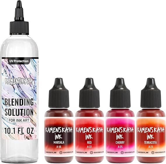 Kamenskaya Alcohol Ink Set with Alcohol Ink Blending Solution