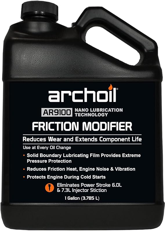 Archoil AR9100 Oil Additive (1 Gallon) for All Engines - Power Stroke Stiction Treatment, Friction Modifier, Anti-Wear Protection