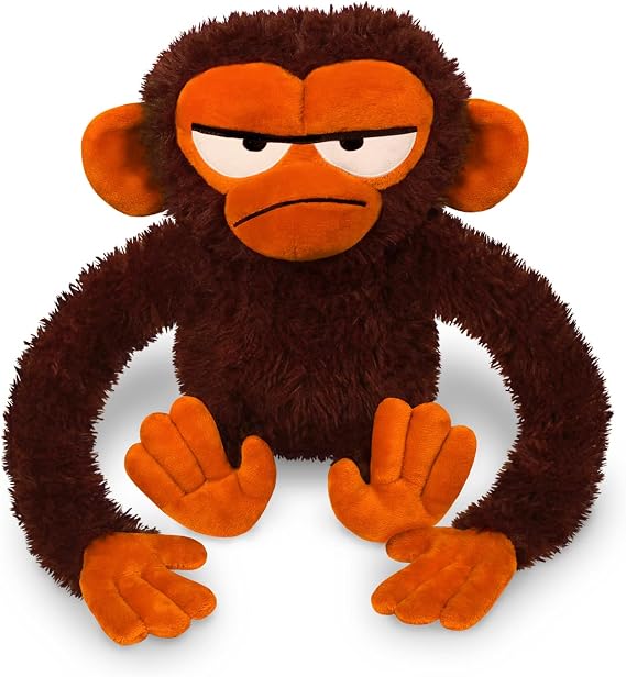 YOTTOY Grumpy Monkey Plush 12 Inch Jim Panzee Stuffed Animal Inspired by the Suzanne & Max Lang Storybooks, Soft Grumpy Monkey Plush Toy with Shaggy Fur and Embroidered Details