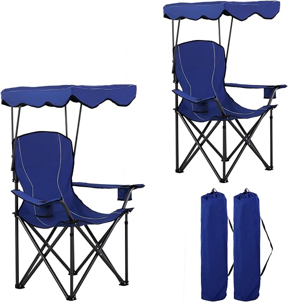 LET'S CAMP Camp Chair with Shade Canopy Heavy Duty Canopy Chair 350LBS