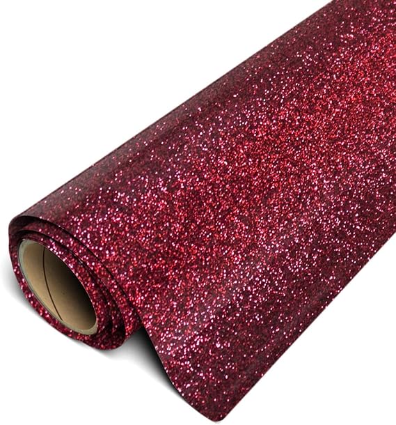 Siser Glitter HTV 11.8"x5ft Roll - Iron on Heat Transfer Vinyl (Burgundy)
