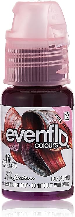 Evenflo Colours Permanent Makeup for Lips, Used for All Permanent Makeup Procedures, Professional Cosmetic Pigment - Pinker, 0.5 oz