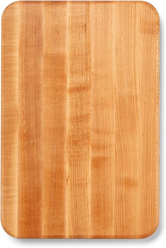 John Boos Chop-N-Slice Series Rectangular Wooden Maple Cutting Board | 18x12" 1.25 Thick, 8-lb Reversible Butcher Block with Eased Corners, Edge-Grain & Finger Grips Made in the USA