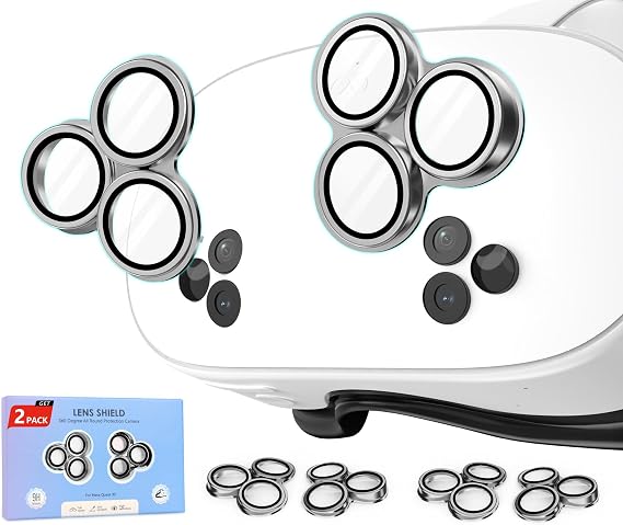 MS.CLEO 2-Pack Camera Lens Protectors for Meta Quest 3S, 9H Tempered Glass