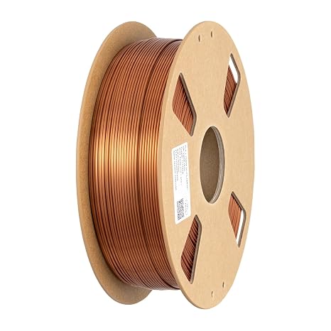 Silk Copper PLA Filament 1.75 mm 1KG 3D Printing Filament 2.2LBS Shine Silky Metallic Metal Copper Gold Silver Bronze PLA 3D Printer Material HZST3D