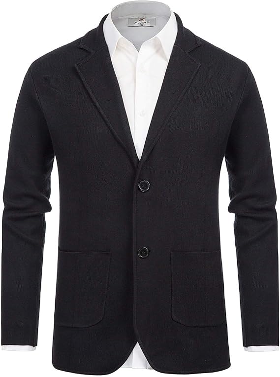 PJ PAUL JONES Men's Cardigan Sweaters Shawl Collar Button Down Knit Blazer