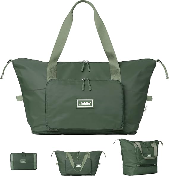 The Foldie Foldable Travel Bag for Women - 40L Weekender Bag with Multiple Pockets - Carry On Expendable Travel Bag