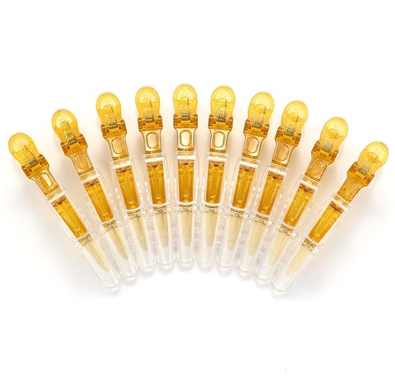 10pcs/set Multicolor Croc Alligator Clips - Transparent Plastic Hair Styling Sectioning Barrettes Professional Non Slip Salon DIY Accessories Hairpins (10pcs-Gold)