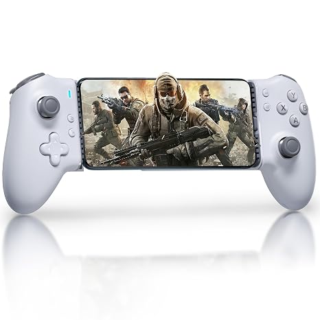 EasySMX M15 Android Mobile Phone Controller Smartphone Controller for iPhone 15 Series with USB C Bluetooth Mobile Phone Controller with Hall Effect Trigger & Joystick Mechanical Buttons White