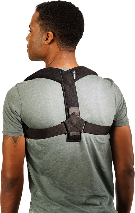 Breg Clavicle Support (Medium) | Foam-padded adjustable straps, spinal alignment, rounded shoulder tension relief, customizable rear fit for men & women (M)