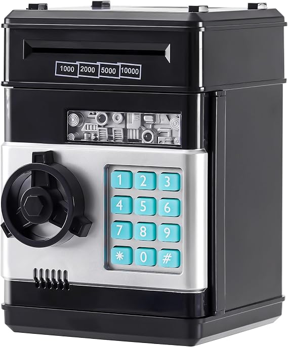 ATM Makinesi Erkek ve Kız Çocuklar için Kumbara, Dijital Elektronik Şifre Gerçek Para Tasarrufu Bankaları, Çocuklar İçin Yaş 3 4 5 6 7 8 9 10 11 12 Yaşında, Nakit Para Tasarrufu için Oyuncak