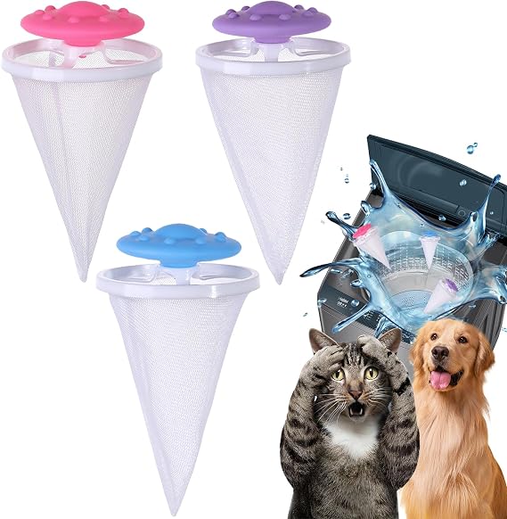2026 Upgraded Pet Hair Remover for Laundry,Lint Catcher for Washing Machine, Laundry Pet Hair Catcher, for Use with Top Loading Washing Machines,Cat and Dog Hair Washing Machine Catcher 3PCS