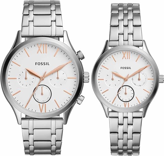 His and Her Fenmore Multifunction Stainless Steel Watch Gift Set