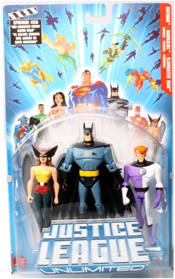 Justice League Unlimited 4.75" Figure 3-Packs: Batman, Hawkgirl, Elongated Man