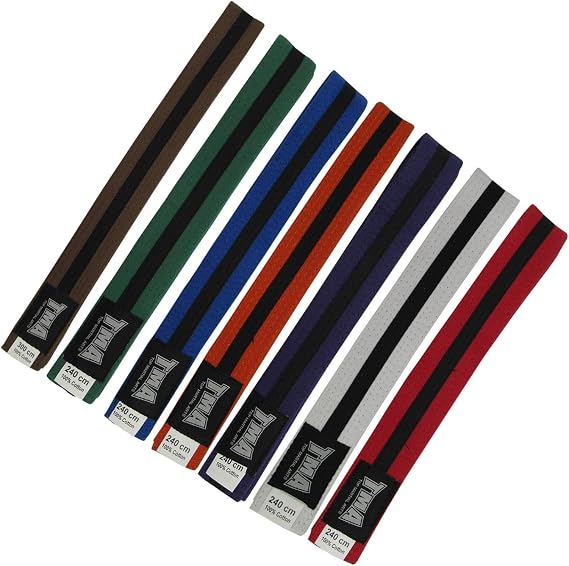 TMA New Martial Arts 1.75" Wide Double Wrap Karate Taekwondo Color Belt Black Stripe, Karate Belt, Martial Arts Belt, Black Karate Belt, Martial Arts Training Equipment