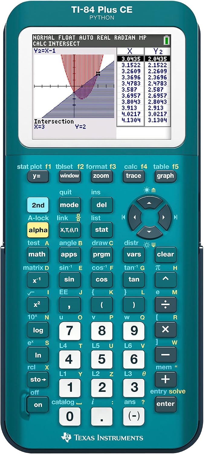 Texas Instruments TI-84 Plus CE Color Graphing Calculator, Teal Metallic