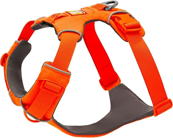 RUFFWEAR Front Range Harness, Reflective Y Medium Dog Harness, Adjustable Comfortable Padded Everyday Dog Walking, No Pull Pet Harnesses, 2 Lead Attachments & V Ring, Size Large/X-Large, Blaze Orange