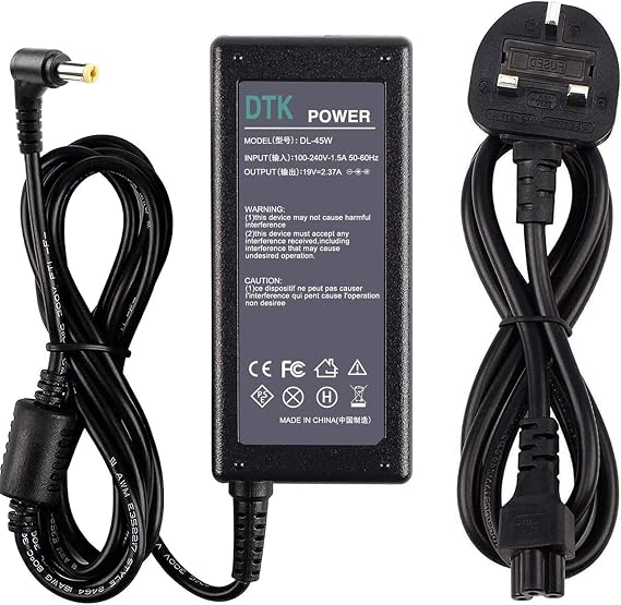 DTK 19V 2.37A 45W Laptop Şarj Cihazı Acer Notebook Bilgisayar PC Güç Kablosu Kaynağı Kurşun AC Adaptörü Aspire ES V E TravelMate Konnektör: 5.5 * 1.7mm (uygun değil 3mm* 1.1mm)