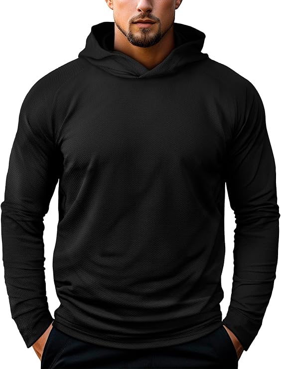 Zengjo Mens Pullover Hoodie Athletic Lightweight Hooded Workout Sweatshirt Moisture Wicking