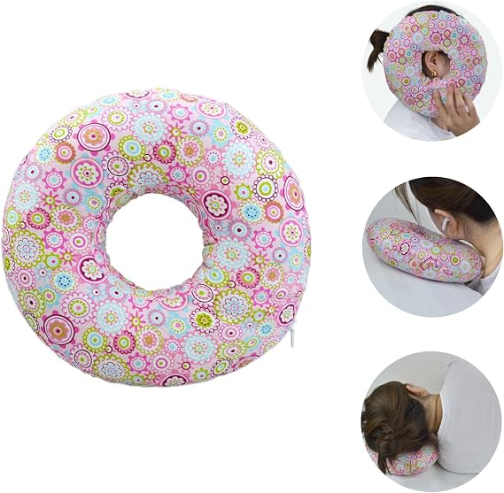 Ear Piercing Pillow, Ear Pillow with Hole Side Sleepers, Donut Pillow for Ear Piercing, Pillow with a Hole for Ear, O-Shaped Pillow for Sleeping Guard, CNH Piercing Pillow Donut
