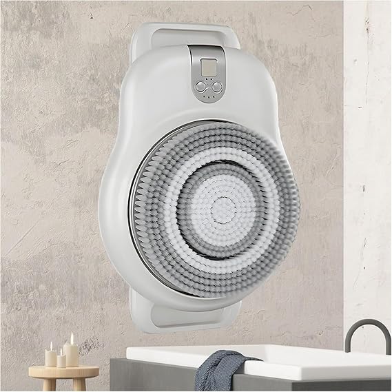 Smart Wall Mounted Exfoliating Brush,Electric Shower Brush Body Scrubber Exfoliating Massage,Wall Mount Back Scrubber for Shower and Deep Cleansing,360 Automatic Rota-Tion