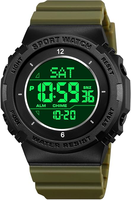 Mens Digital Watch, Sport Military Watches for Men Waterproof LED Screen Large Face Tactical Watch with Backlight Alarm Stopwatch Wrist Watch