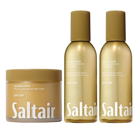 Saltair Golden Hour Body Care Bundle | Butter & Mist 2-Pack | 3 Piece