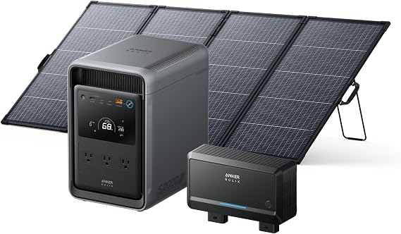 Anker SOLIX S2000 Portable Power Station with 400W Solar Panel and Alternator Charger,2,010Wh