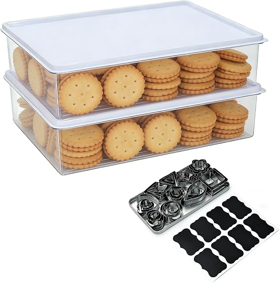 Cookie Storage Containers Airtight, 2 Pack 2.8L