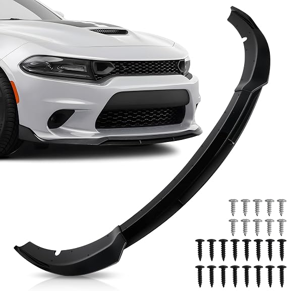 Front Bumper Lip Splitter Spoiler Compatible with Dodge Charger SRT Hellcat/RT Scat Pack/Daytona/RT 392 2015-2023 Accessories Air Chin Body Kit (Matte Black)