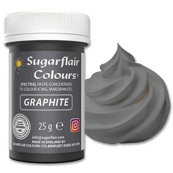 Graphite - Sugarflair Colouring Paste - 25g