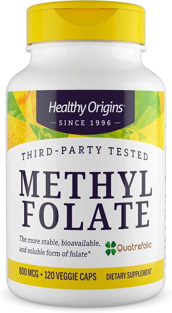 Healthy Origins Methyl Folate Quatrefolic 800 mcg, 120 Veggie Caps