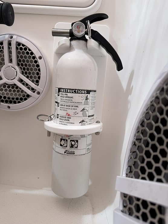 Marine Fire Extinguisher Mount for Boats, Quick Release Fire Extinguisher Bracket, Made in USA