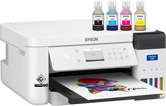 Epson SureColor F170 Dye-Sublimation Printer Compact 8.5" x 11" Format Includes Genuine Epson Ink, User Guide & Power Cable Original OEM Product with Full Manufacturer Support