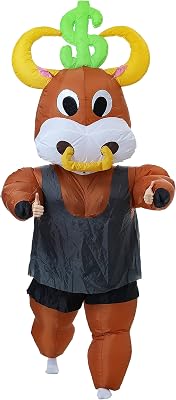 FUNNY COSTUMES Cash Cow Inflatable Costume Adult Size, Halloween Costume, Bull Suit