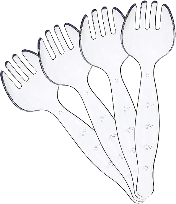 Plasticpro Disposable Plastic Serving Forks Durable Heavy Duty Premium Serving Utensils Clear Pack of 4