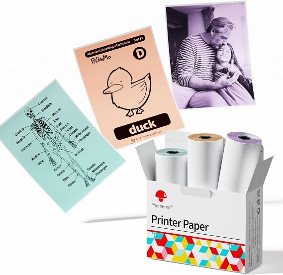 Phomemo Colorful Thermal Sticker Paper M02/M02 Pro/M02S/M04S Mini Printer