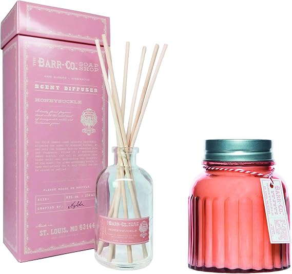 Apothecary Jar Candle & 8oz Diffuser Kit - Honeysuckle Bundle