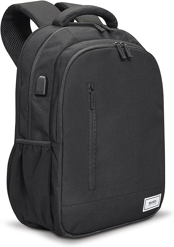 Solo New York Laptop Backpack for Women & Men -Carry On Bookbag for Travel & Work, Lightweight Bag, Side Mesh Pockets, Fits 15.6" Computer - Re:Define, Black