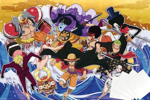 One Piece - Manga/Anime TV Show Poster (The Crew In Wano Country) (Size: 36" x 24") (Poster & Poster Strip Set)
