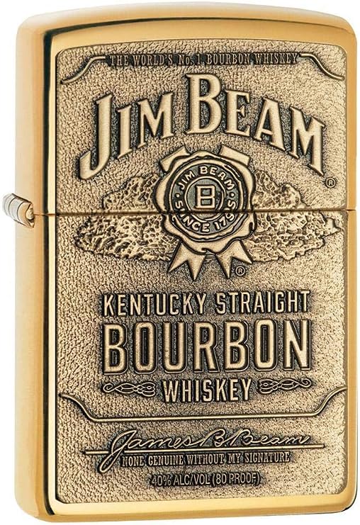 Personalized Jim Beam Brass Emblem Brass ZIPPO Lighter - Free Engraving