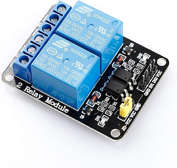 SunFounder 2 Channel DC 5V Relay Module with Optocoupler Low Level Trigger Expansion Board Compatible with Arduino R3 MEGA 2560 1280 DSP ARM PIC AVR STM32 Raspberry Pi