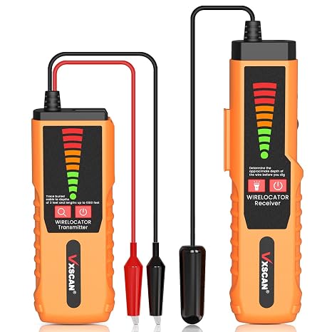 F04 Underground Wire Locator Tracer Tone Generator Kit and Probe with Earphone, Buried Wire Tester for Locating Breakage Cables & Wires Dog Fence Cables