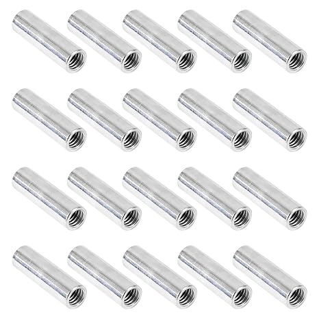 20 Packs 3/8"-16 Round Rod Coupling Nuts, UNC Threaded Round Connector Nuts,Length: 40mm