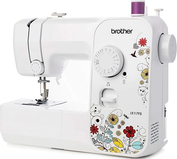Brother JX17FE Sewing Machine for Beginners with 17 Sewing Programmes Free Arm Electric Sewing Machines Suitable for Jeans Household Clothing Repairs Automatic Threader