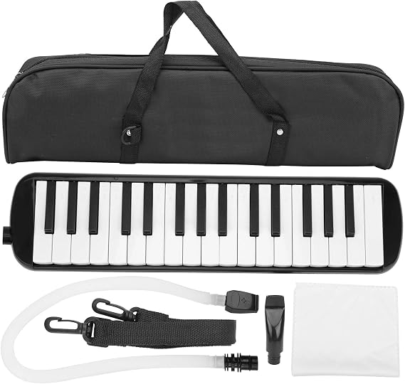 32 Key Melodica, Beginner Musical Instrument with Bag, 32 Key Wind Musical Instrument, for Students, Beginners, and Professionals (Black)