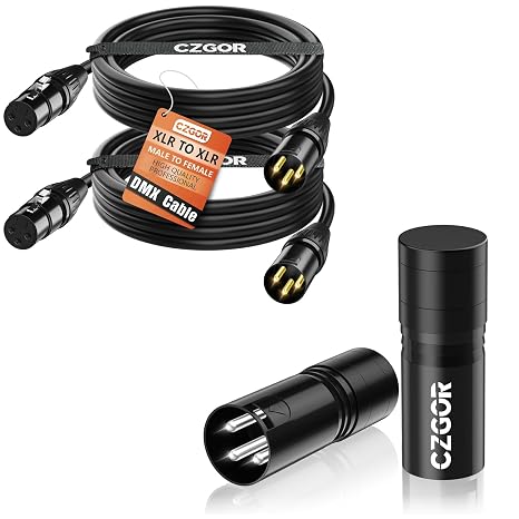 10ft DMX Cable 2Pack & DMX Terminator 3-Pin 2Pcs