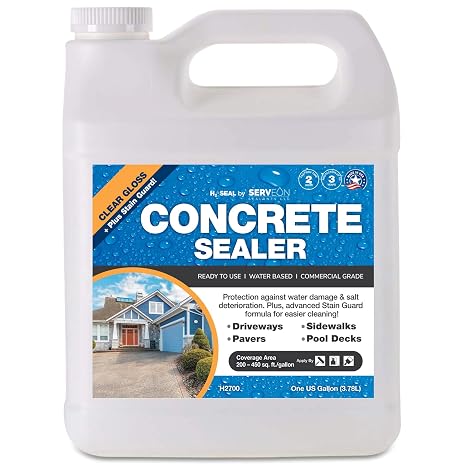 Concrete Driveway Sealer Plus Stain Guard (Clear Gloss Finish)